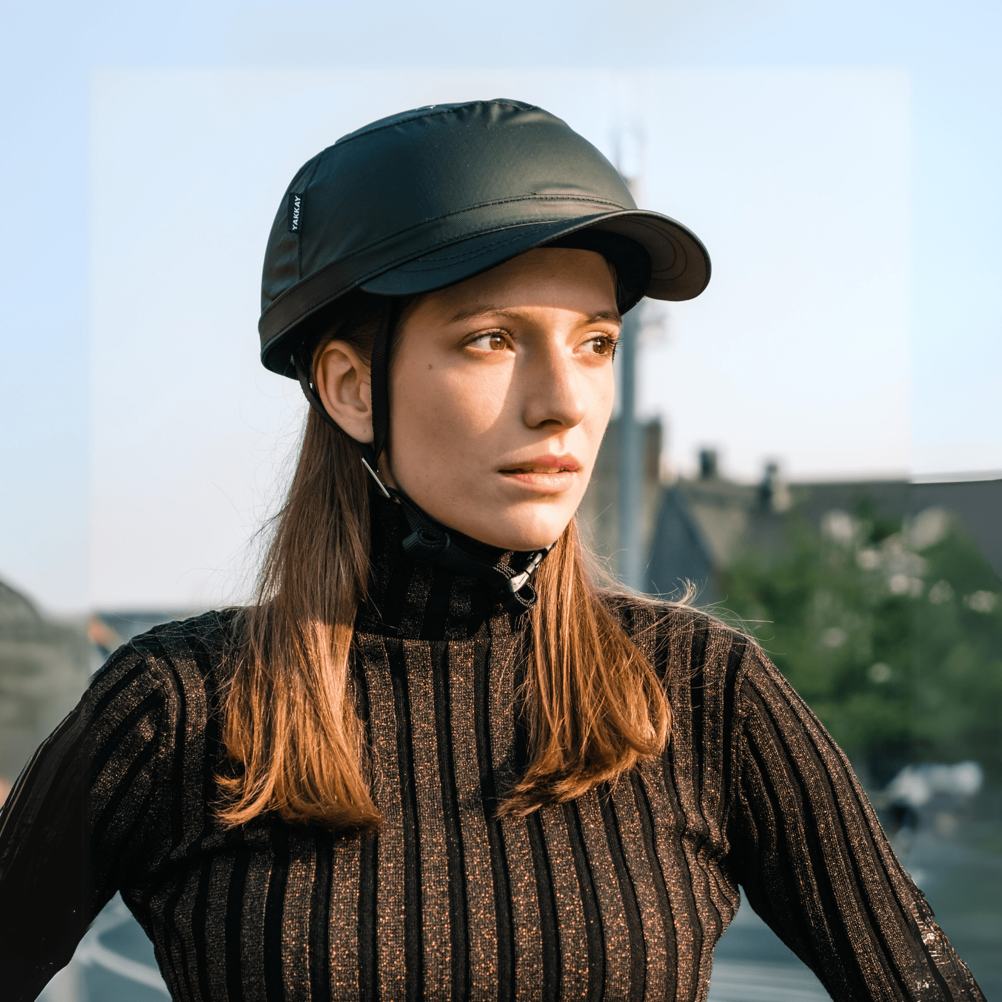 Paris Black Oilskin Helmet Hat (helmet+cover) - YAKKAY