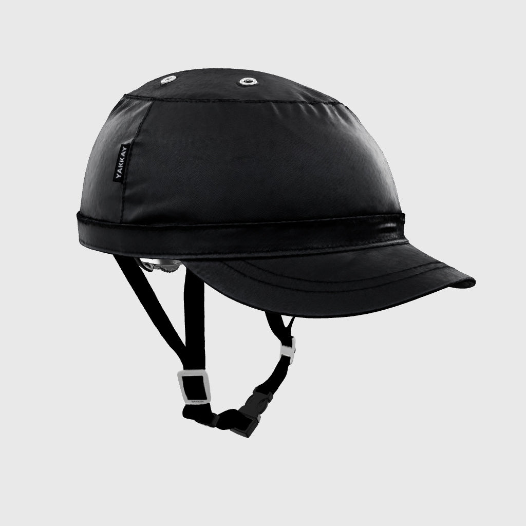 Paris Black Oilskin Helmet Hat (helmet+cover)