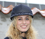 YAKKAY special bike helmet hat with equestrian cap-cover covered with genuine Swarovski stones